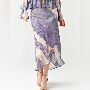 NWT BB Dakota Patch Me In Midi Skirt in Steel Lavender
